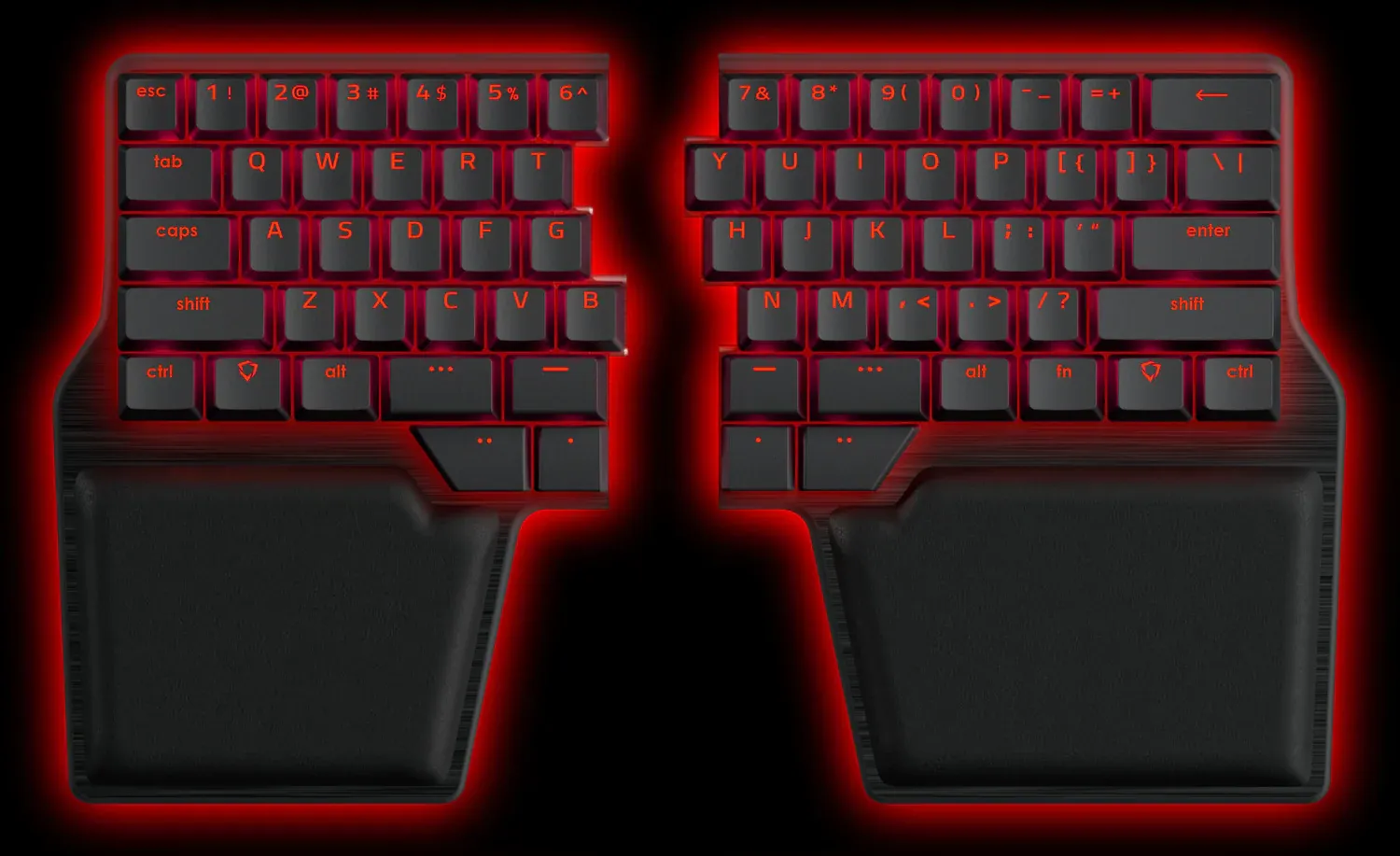 Dygma Raise keyboard which is a split keyboard with many customizable keys around where your thumbs would rest